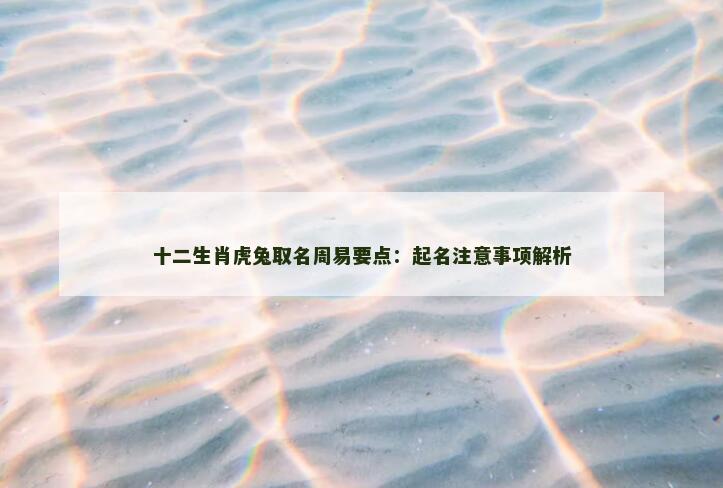 十二生肖虎兔取名周易要点：起名注意事项解析