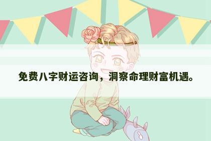 免费八字财运咨询，洞察命理财富机遇。